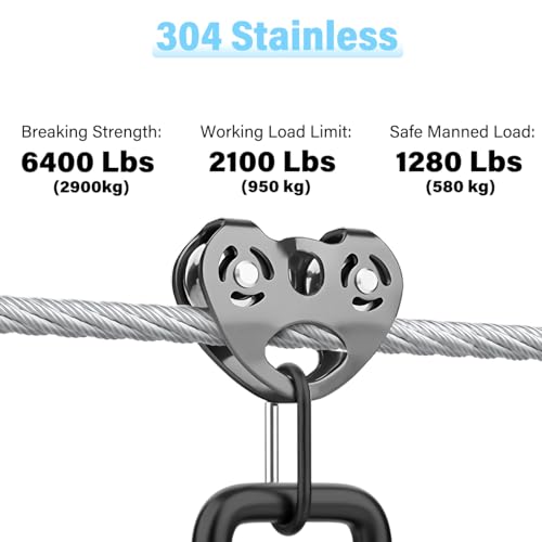1/4" 304 Stainless Steel Aircraft Cable 30ft with Clamps & Thimble Z20799