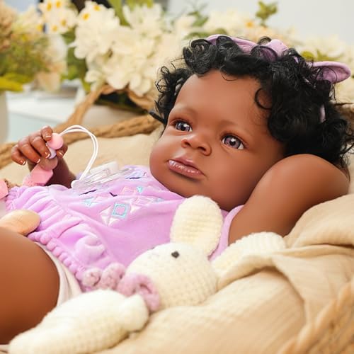 WOOROY Realistic Reborn Baby Doll Black Boy, 20 Inch African American Newborn T283379
