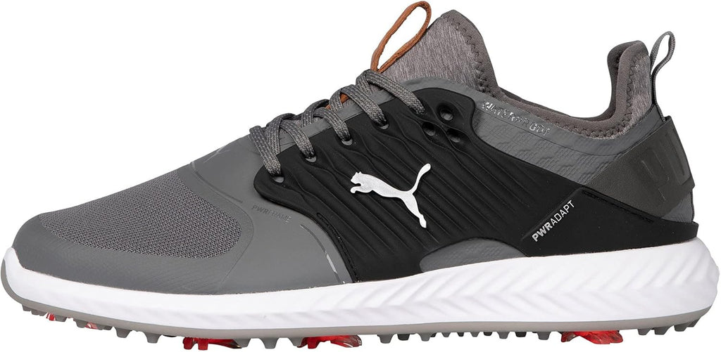 Puma Golf Men's Ignite Pwradapt Caged Golf Shoe, Quiet Shade-Bronze-Puma Black, 10 M US
