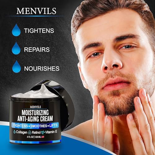 Men's Face Moisturizer Cream with Collagen and Retinol, 4 oz V598