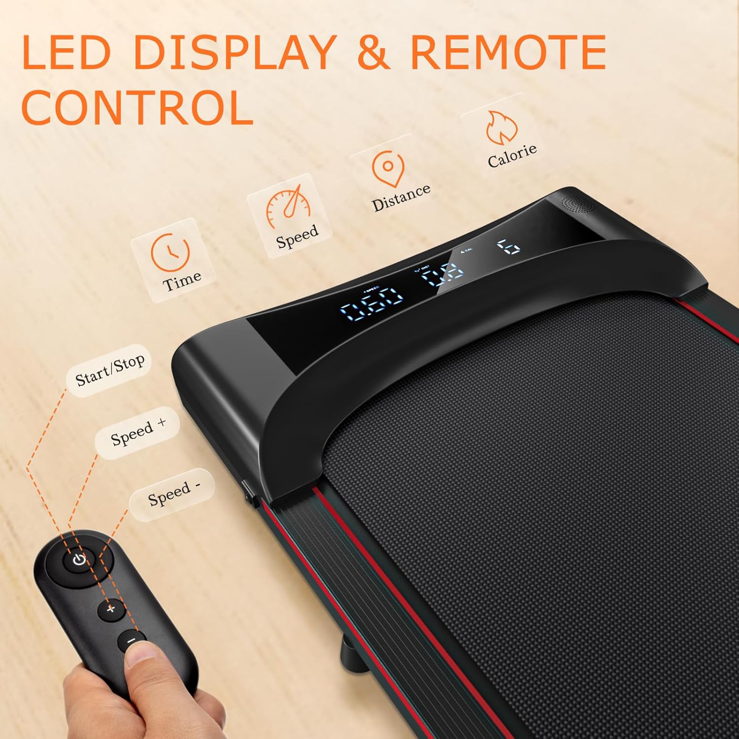 Walking Pad Under Desk Treadmill 2.5HP Folding Portable with Remote LCD Display Z330950