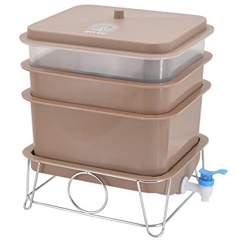 WN54 4-Tray Worm Composting Bin Kit with Coco Coir Brick O255