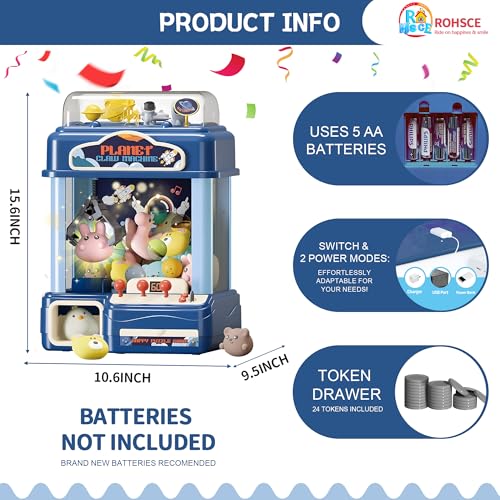 Claw Machine for Kids with Music Lights, USB Rechargeable, Ages 4-12 X2020