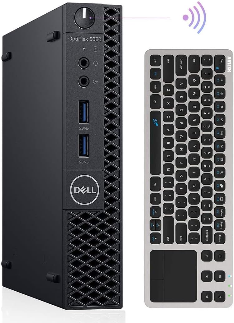 Dell Mini PC Windows 11 Pro OptiPlex 3060 Mini Computers,Intel i7-8700T up to 4.0Ghz,32GB DDR4 512GB M.2 NVMe SSD,AX210 Built-in WiFi 6E,HDMI Dual Monitor Support,Wireless Touch Keyboard(Renewed)
