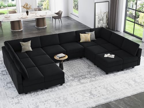 Belffin Oversized Modular Sectional Sofa with Double Chaises and Storage F17277