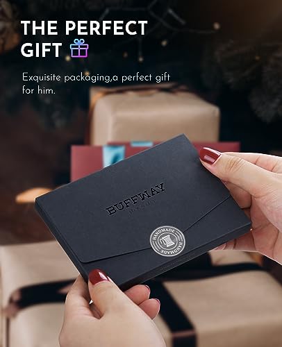 Buffway Slim Wallet for Men Women Minimalist RFID Blocking Bassa Chocolate C80809
