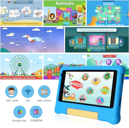 Kids Tablet 7 inch Android 12 with Parental Control, 32GB, Pink C5375