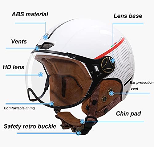 Retro Half Helmet DOT Approved Motorcycle Open Face Helmet M783