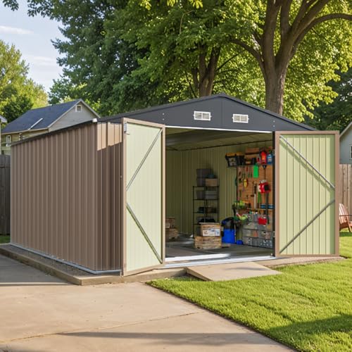 Patiowell 5x3 FT Outdoor Storage Shed with Sloping Roof and Lockable Door, Brown L4971