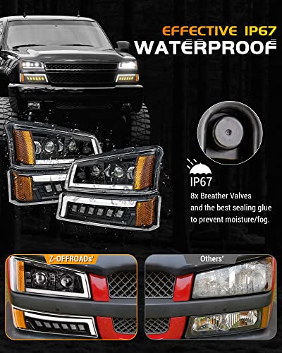 Z-OFFROAD LED Headlights Assembly with DRL for 2003-2006 Chevy Silverado Avalanche Y434052