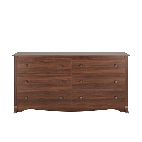 Prepac Rustic Ridge Farmhouse 6-Drawer Double Dresser, Brown X6434