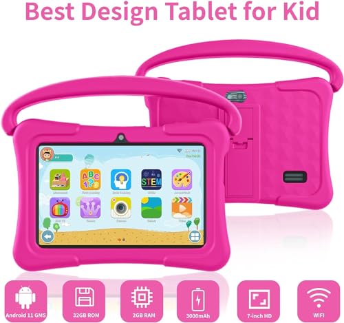Kids Tablet 7 inch Android 32GB with WiFi Parental Control Pink D274078