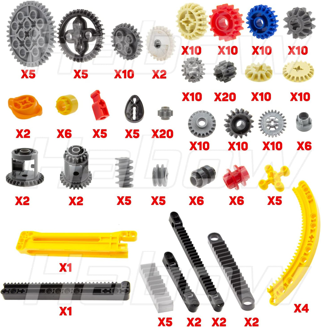 233pcs Technic Gears Axle Pin Connector Compatible with Lego Technic MOC Replacement Parts F41076