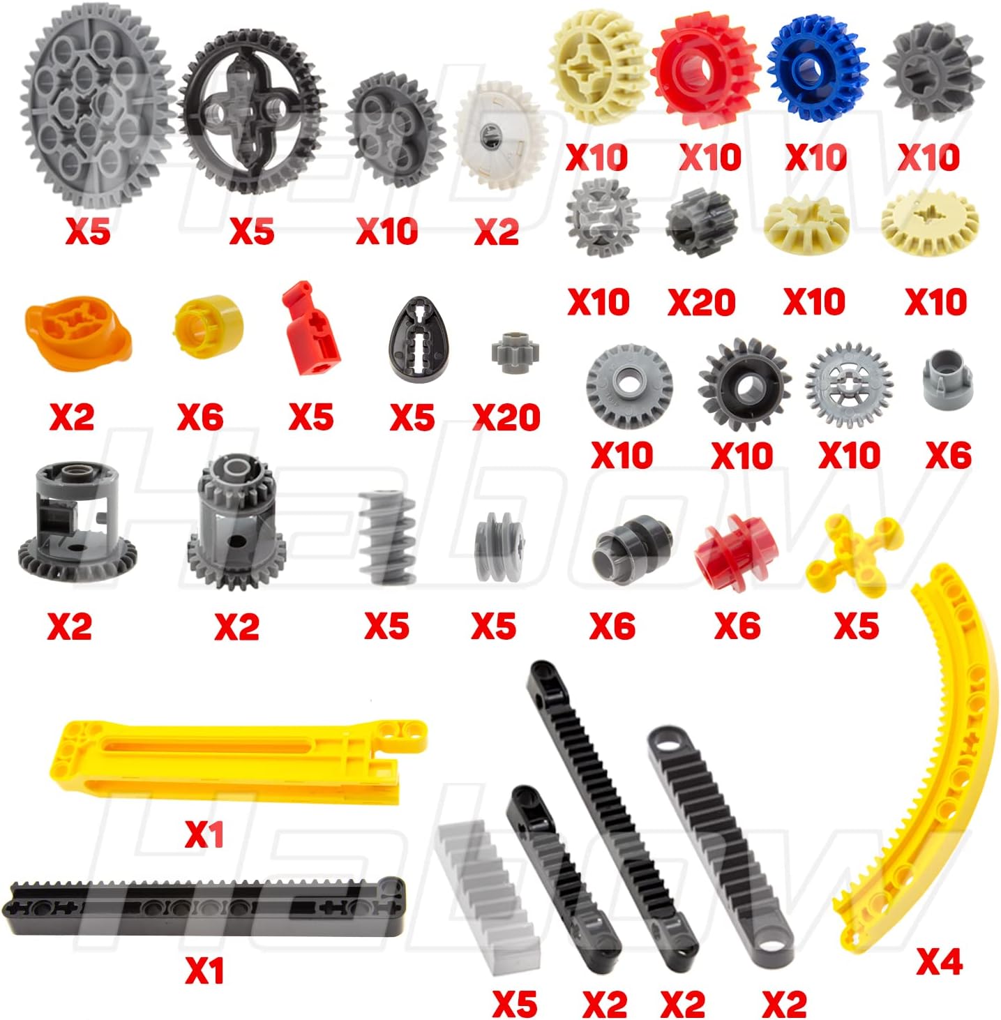 233pcs Technic Gears Axle Pin Connector Compatible with Lego Technic MOC Replacement Parts F41076