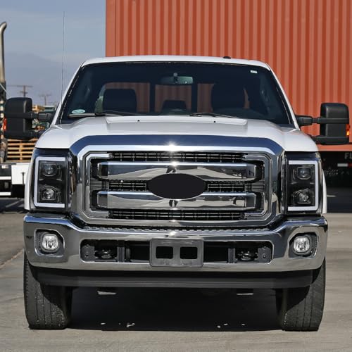 2011-2016 Ford Super Duty Dual Projector Headlights LED Sequential Turn Signals Pair Black B630412