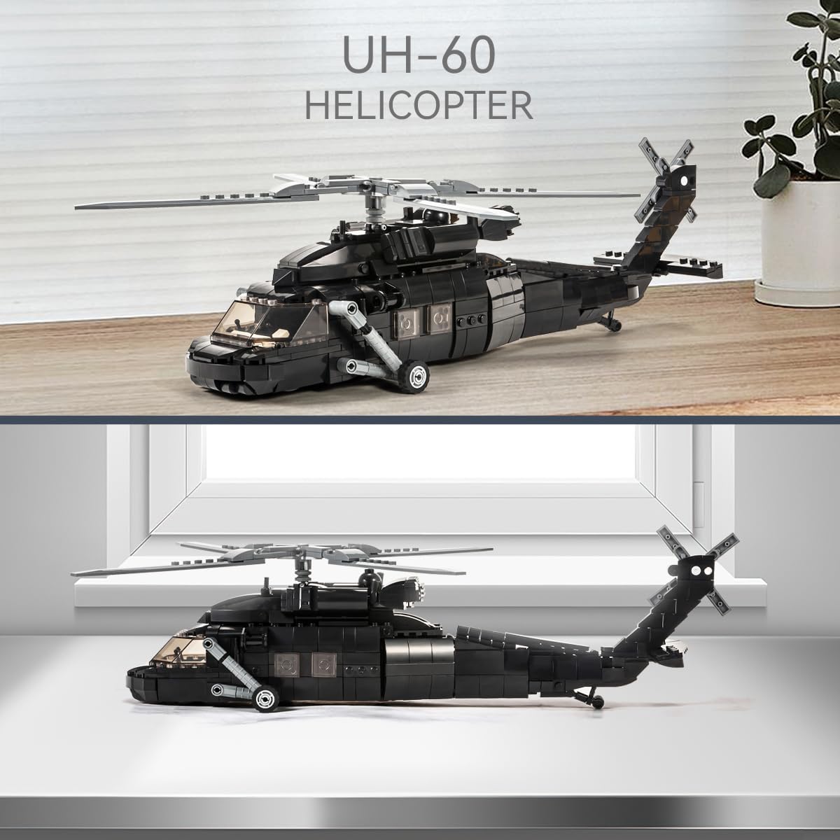 DAHONPA UH-60 Black Hawk Helicopter Building Bricks Set, 700 Pieces Toy for Kids and Adults Z4406