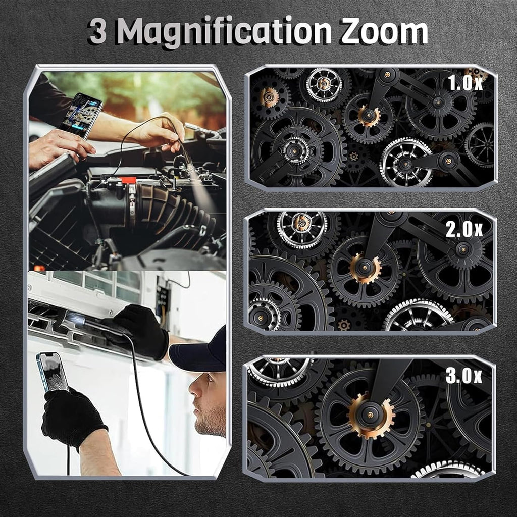 Industrial Endoscope Camera 1920P HD with 8 LED Lights, 16.4ft Cord for iPhone iPad G5437