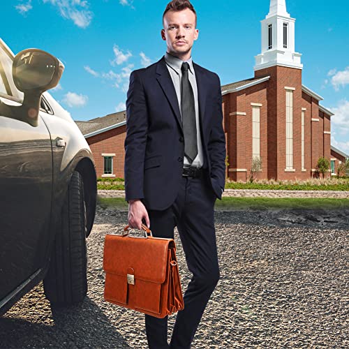 Jack&Chris Men's PU Leather Attache Briefcase Messenger Bag M859791