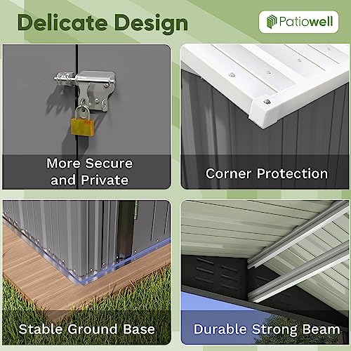 Patiowell 5x3 FT Outdoor Storage Shed with Sloping Roof and Lockable Door, Brown L4971