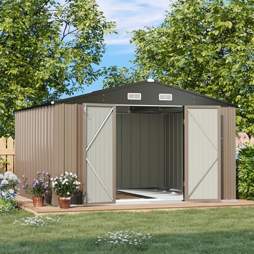Patiowell 3 x 3 FT Outdoor Storage Shed with Sloping Roof, Grey F27529