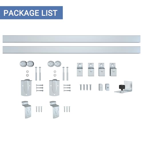BARNSMITH 6FT Sliding Barn Door Hardware Kit, Heavy Duty Wall Mount S569746