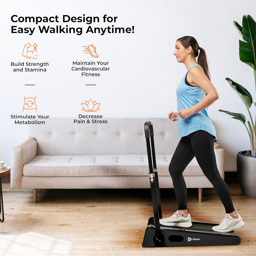 LifePro Portable Mini Walking Pad Treadmill with Adjustable Handlebar, 3 MPH T458
