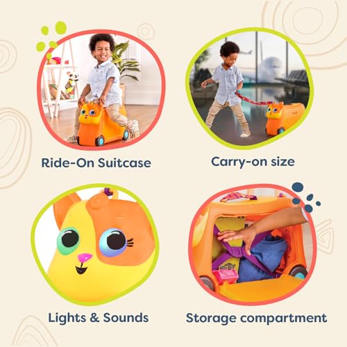B. toys Gogo Ride-On Lolo Ride-On Cat Suitcase Kids Luggage for Travel 2 Years+ D482