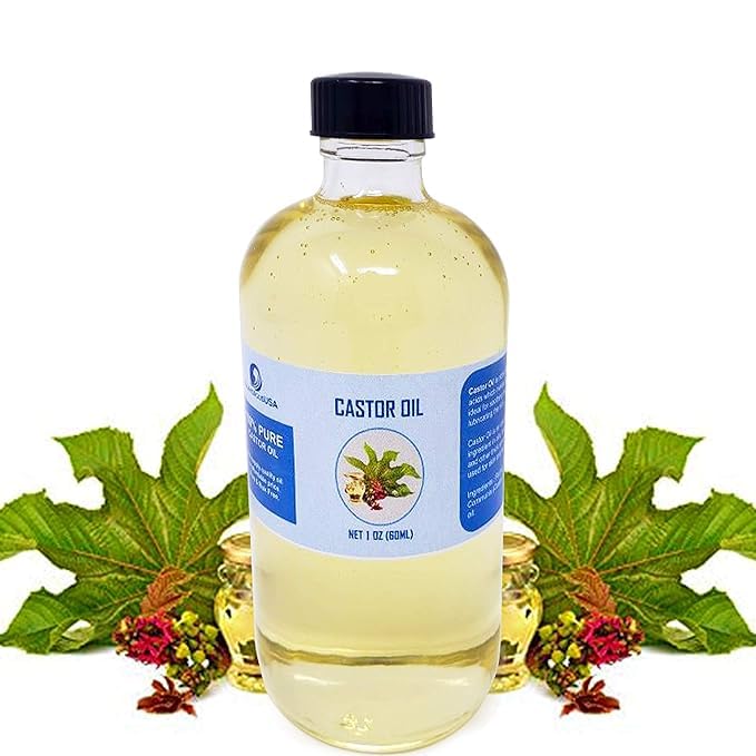 Castor Oil (4oz) USDA Organic Cold-Pressed, 100% Pure, Hexane-Free Castor Oil - Moisturizing & Healing, For Dry Skin, Hair Growth - For Skin, Hair Care, Eyelashes