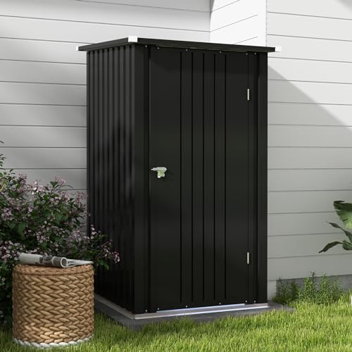 Patiowell 3 x 3 FT Outdoor Storage Shed with Sloping Roof, Grey F27529