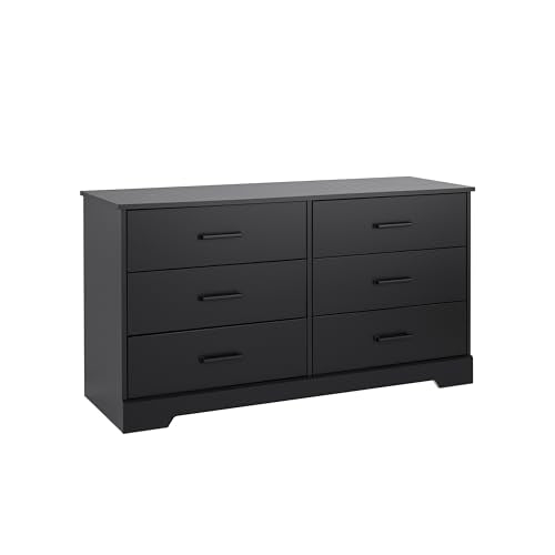 Prepac Rustic Ridge Farmhouse 6-Drawer Double Dresser, Brown Dresser for Bedroom, Chest of Drawers with 6 Storage Drawers, 53.25” wide x 18.25” deep x 28.5” tall, Brown