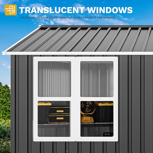DWVO 6x4ft Metal Storage Shed for Outdoors, Dark Gray T6985