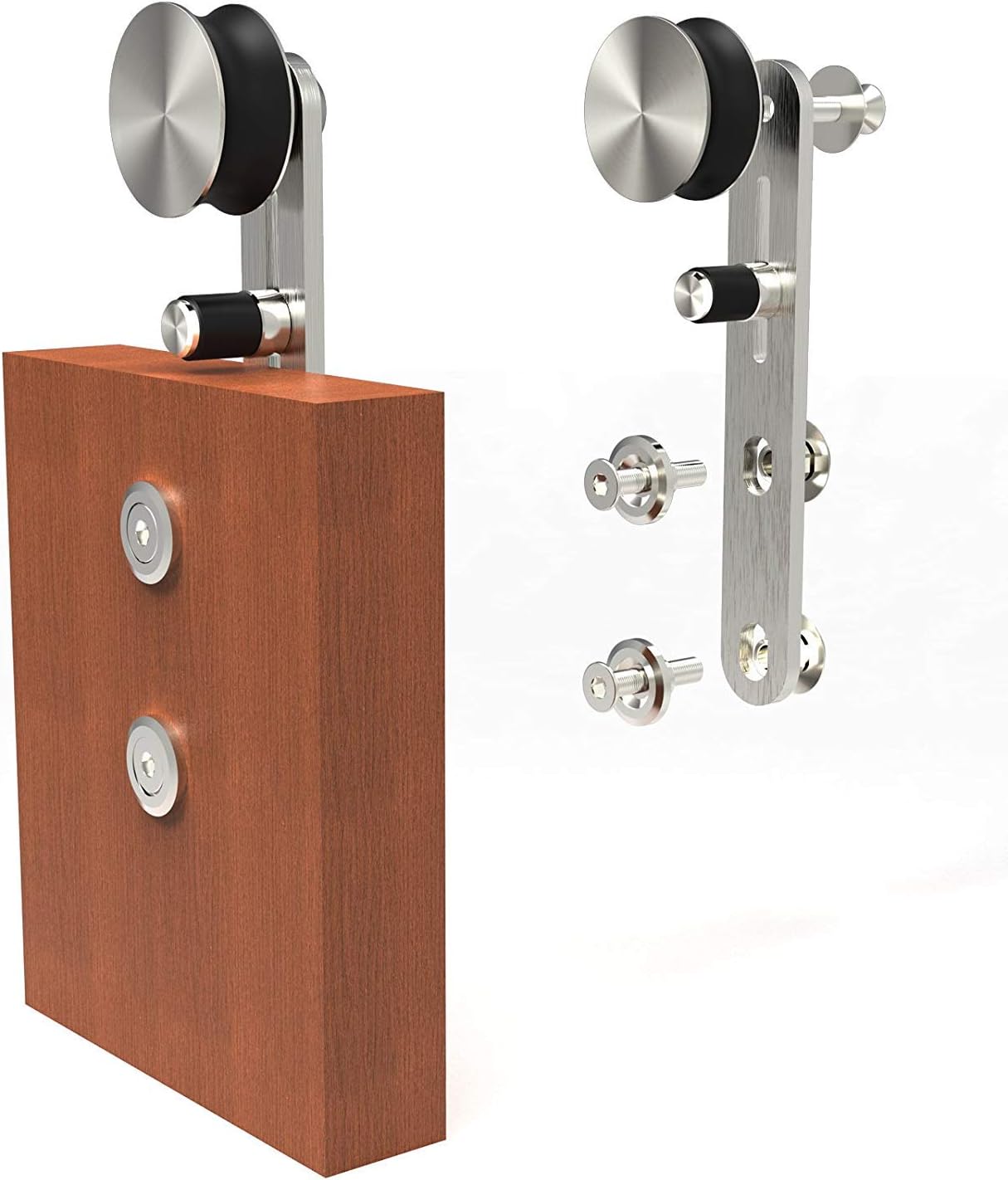 14FT Stainless Steel Sliding Double Barn Door Hardware Kit I7170