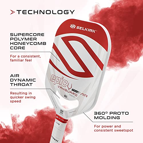 Selkirk Vanguard Power Air Pickleball Paddle, Carbon Fiber I88424