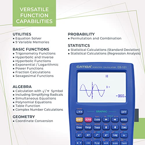 Scientific Calculator with Graphic Functions for High School and College E1591