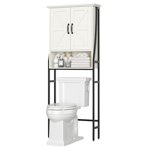 Over The Toilet Storage Cabinet with Barn Doors, Gray M789042