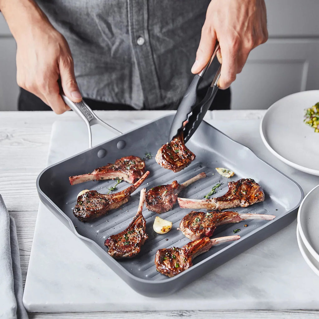GreenPan Paris Pro Ceramic Nonstick 11" Square Grill Pan, Gray H244304
