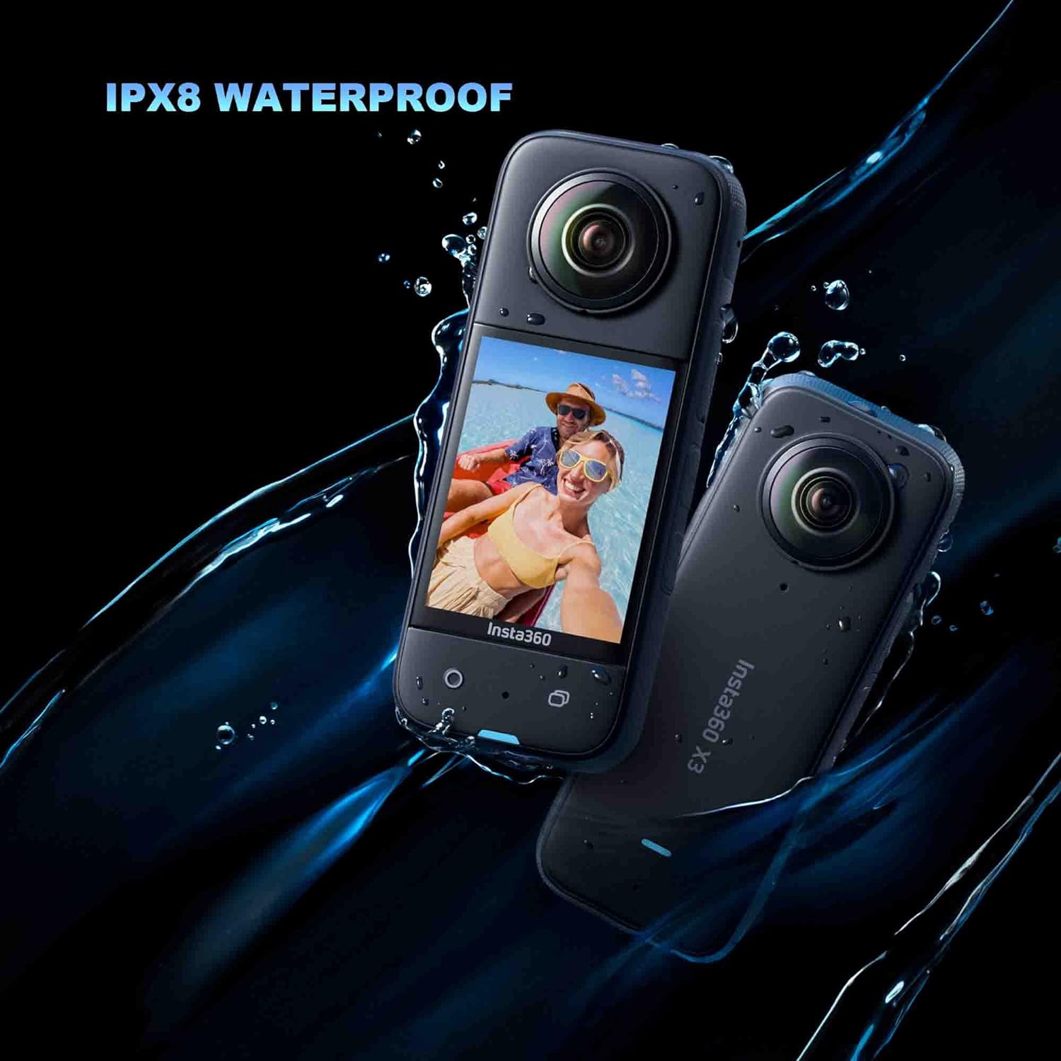 insta360 X3 Waterproof 5.7K 360 Action Camera, Black L5751