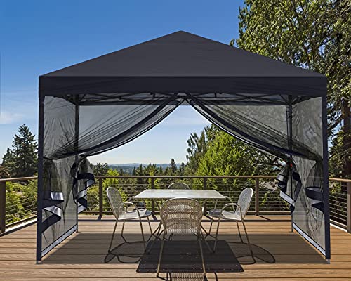 MASTERCANOPY Pop-Up Canopy with Netting Screen Walls 10x10 Beige H44062