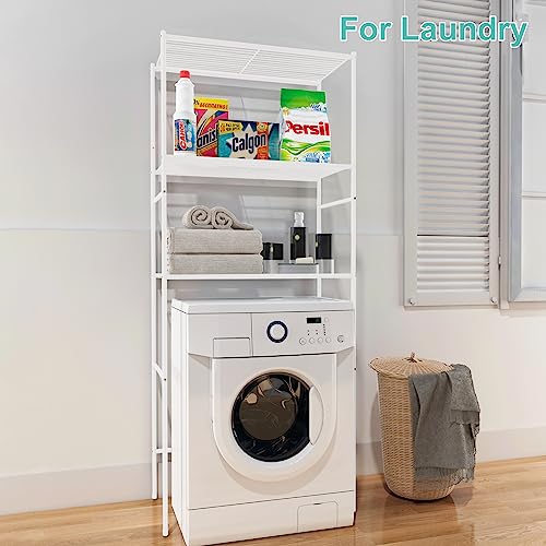 Over The Toilet Storage, 3-Tier Bathroom Organizer Shelf, White C4056