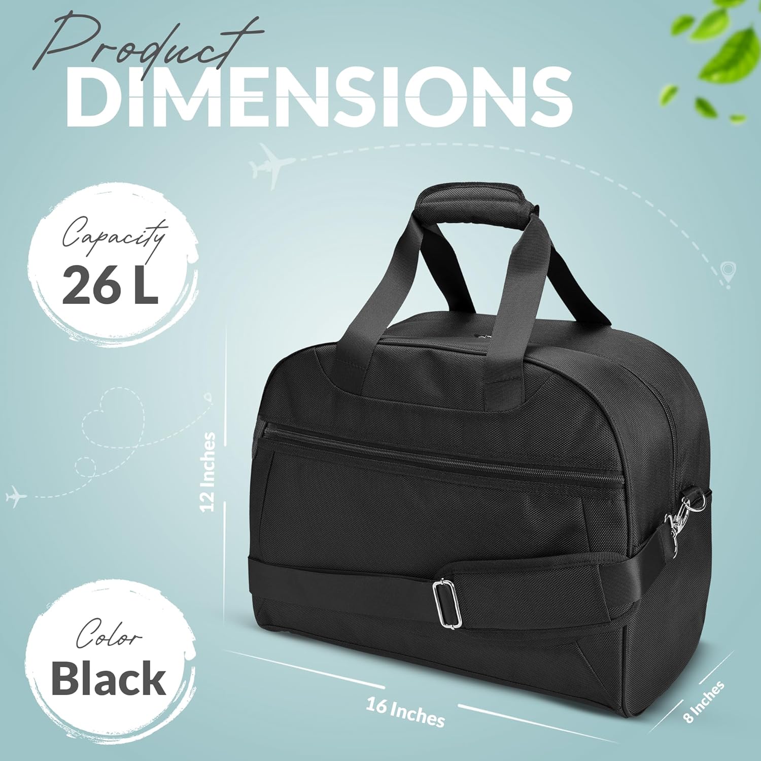 Personal Item Carry-On Bag Underseat Nylon Duffel R7658