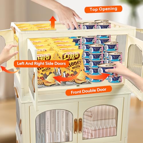 Storage Bins with Lids, 25.2 Gallon Collapsible, 3 Pack Stackable I5748