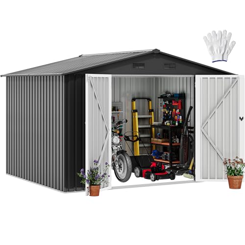 DWVO 6x4ft Metal Storage Shed for Outdoors, Dark Gray T6985