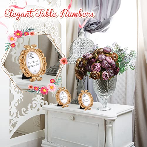 Vicenpal 20 Pieces Vintage Resin Picture Frames Antique Photo Frame Baroque Oval Mini Frame Table Top Display Black K3894
