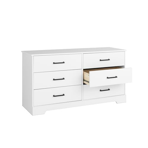 Prepac Rustic Ridge Farmhouse 6-Drawer Double Dresser, Brown X6434