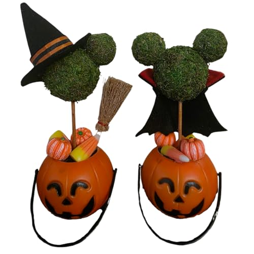 Minnie & Mickey Seasonal Topiary Set, 6 inch, Fall Decor N920
