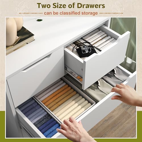 6 Drawer Dresser for Bedroom, Tall Black Chest of Drawers X4524