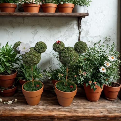 Minnie & Mickey Seasonal Topiary Set, 6 inch, Fall Decor N920