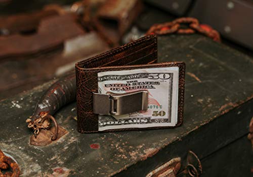House of Jack Co. MAVERICK ID Bifold Money Clip Wallet for Men, Full Grain Leather S3560