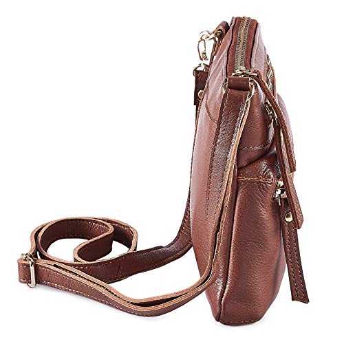 Wise Owl Accessories Small Crossbody Sling Bag Real Leather Purse for Women T546