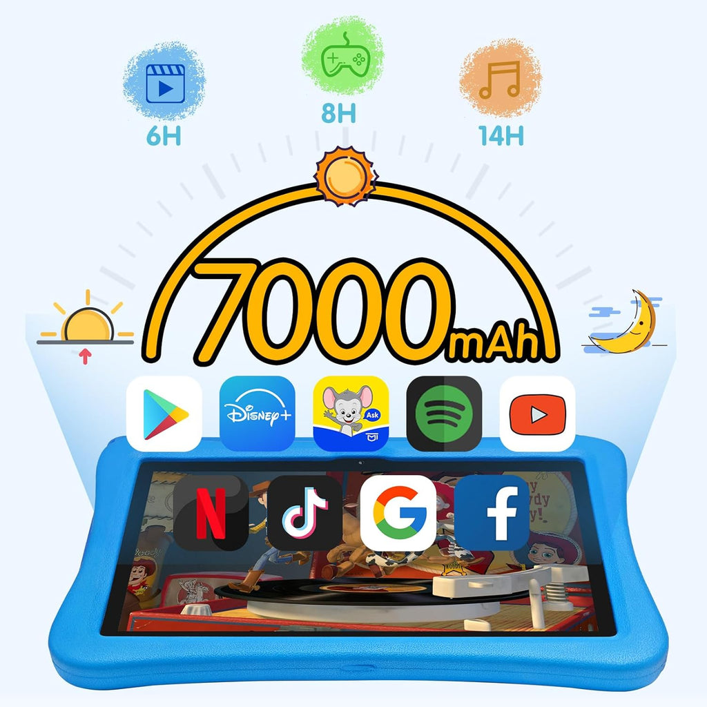Kids Tablet 10 inch with Stylus Pen & Case, 4GB RAM 64GB, Parental Control N3293